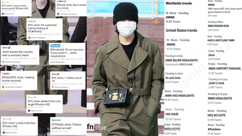 BTS Jimin's elegant airport fashion is highlighted by Japanese fashion  magazine and praised by experts