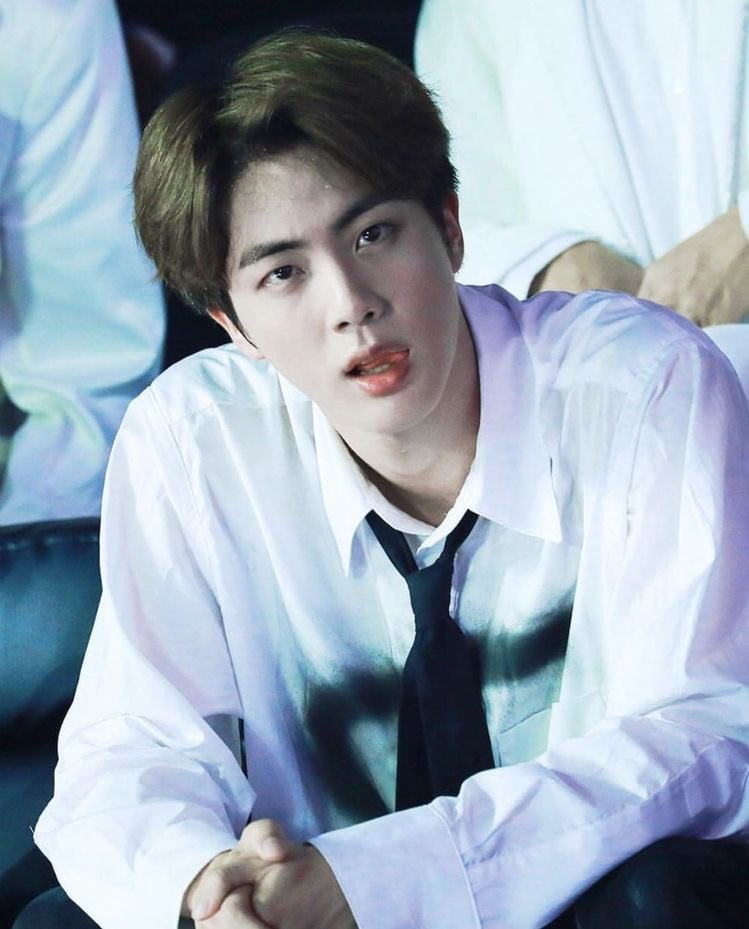 photoshoot jin white shirt