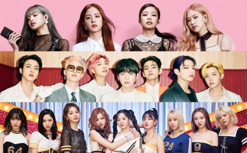 ATEEZ, BLACKPINK, Rosé, Lisa, BTS, SUGA, DAY6, ENHYPEN, EXO, (G)I-DLE, ITZY, IU, MAMAMOO, NCT 127, NCT Dream, Red Velvet, Stray Kids, TWICE, TXT