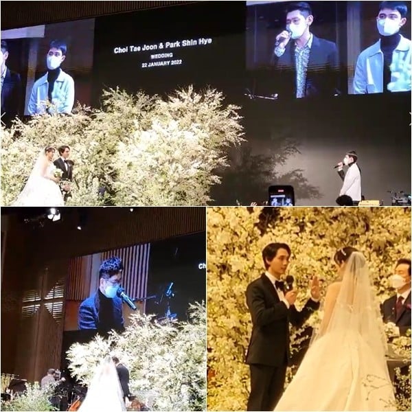 Dispatch опубликовал фото со свадебной церемонии Пак Шин Хе и Чхве Тэ Джуна + Хонки, Зико, Дио и другие поздравили пару