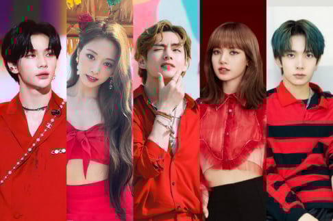 aespa, Karina, ASTRO, Cha Eun Woo, ATEEZ, San, BLACKPINK, Lisa, BTS, V, ENHYPEN, Heeseung, EVERGLOW, EXO, Chanyeol, GOT7, Jackson, iKON, Bobby, ITZY, Ryujin, Momoland, Nancy, MONSTA X, I.M, NCT, Lucas, Red Velvet, Seulgi, Seventeen, Mingyu, Stray Kids, Hyunjin, TREASURE, TWICE, Tzuyu, TXT, Yeonjun