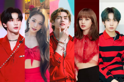 aespa, Karina, ASTRO, Cha Eun Woo, ATEEZ, San, BLACKPINK, Lisa, BTS, V, ENHYPEN, Heeseung, EVERGLOW, EXO, Chanyeol, GOT7, Jackson, iKON, Bobby, ITZY, Ryujin, Momoland, Nancy, MONSTA X, I.M, NCT, Lucas, Red Velvet, Seulgi, Seventeen, Mingyu, Stray Kids, Hyunjin, TREASURE, TWICE, Tzuyu, TXT, Yeonjun