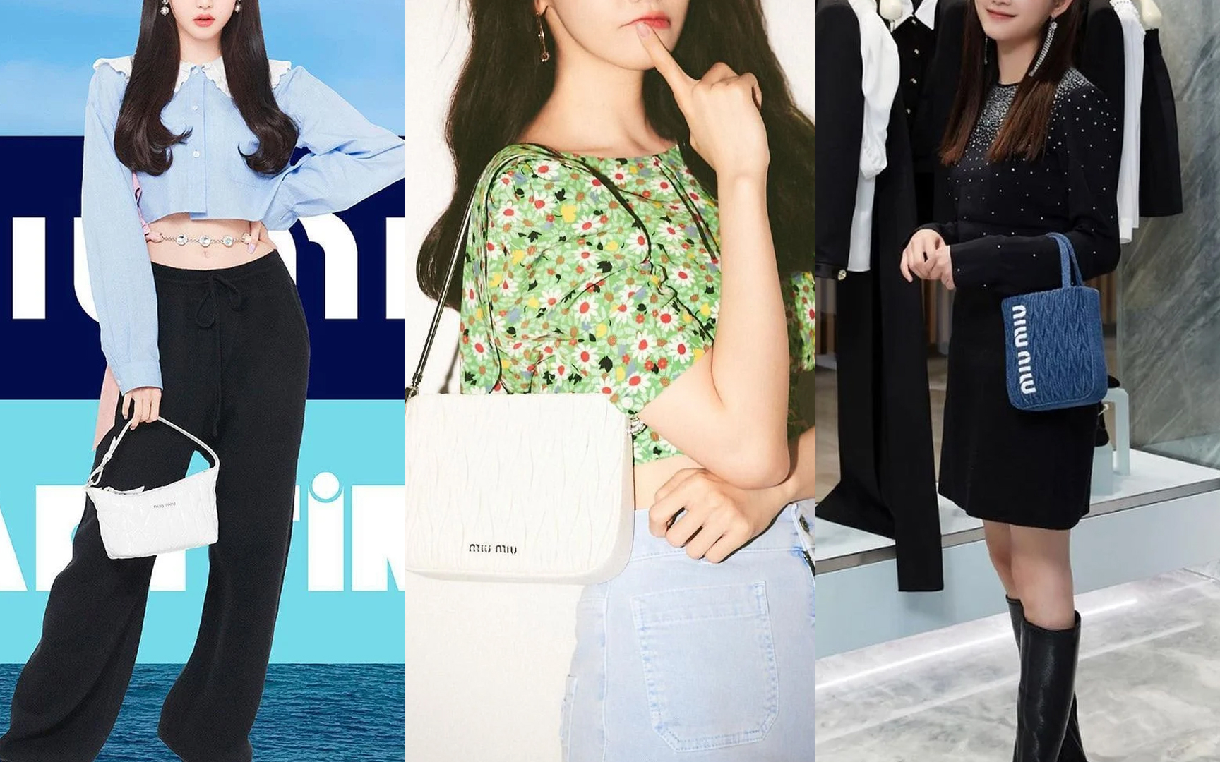 The three Korean celebrities chosen by Miu Miu to represent the brand