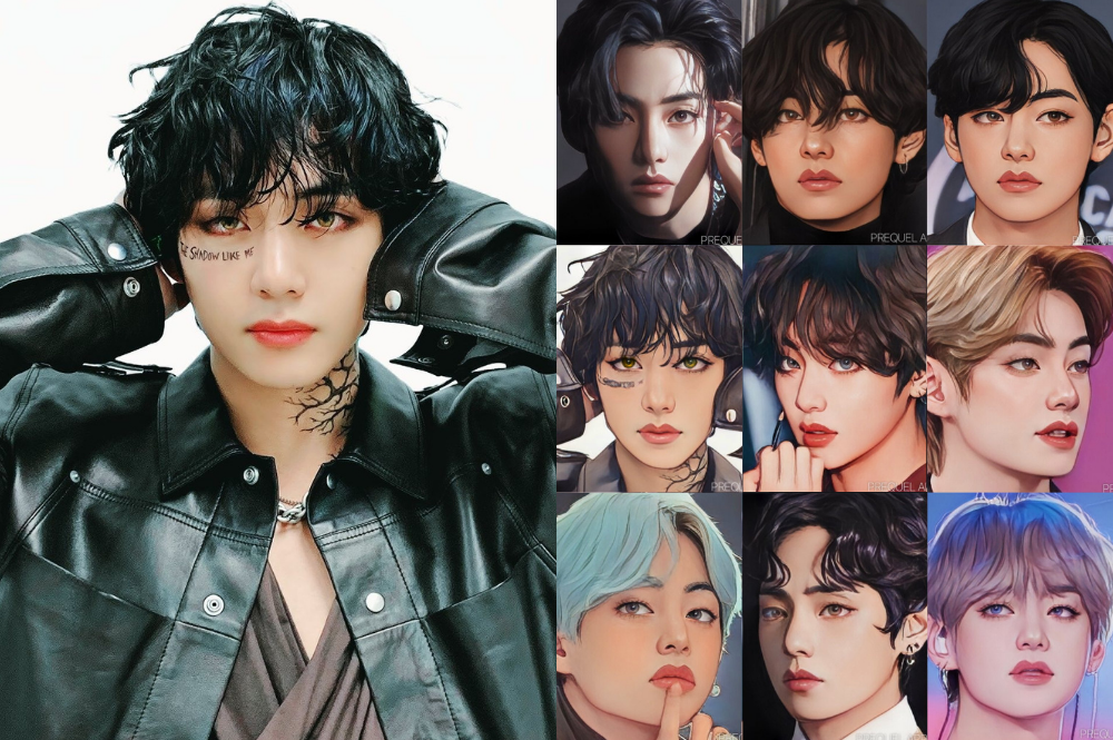 Prequel Cartoon trend on social media shows why BTS's V is a real-life  anime character | allkpop