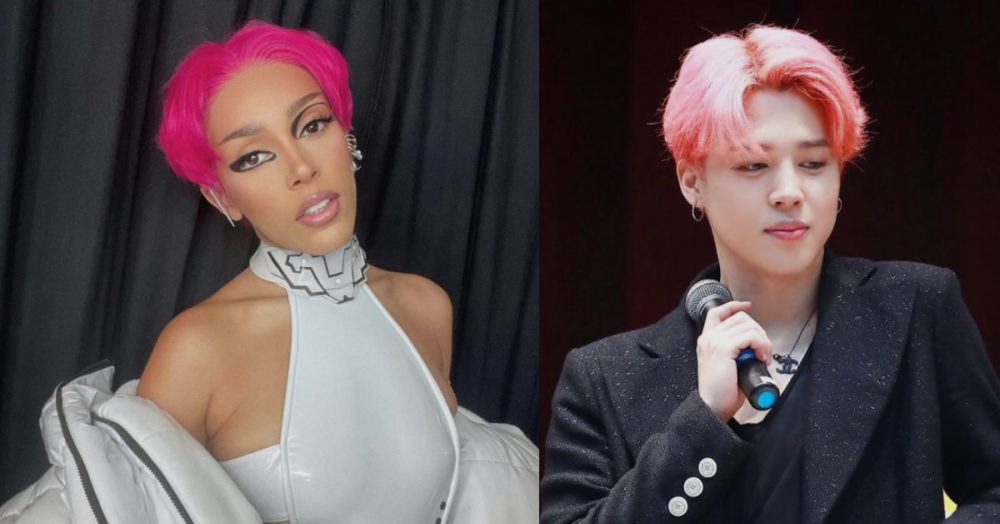The hairstylisting team behind Doja Cat's Iconic 'Get Into It (Yuh)' look  reveals that her hair was inspired by Jimin | allkpop