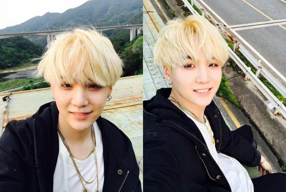 Yoongi's Blonde Hair and Leather Jackets: A Bad Boy Vibe - wide 3