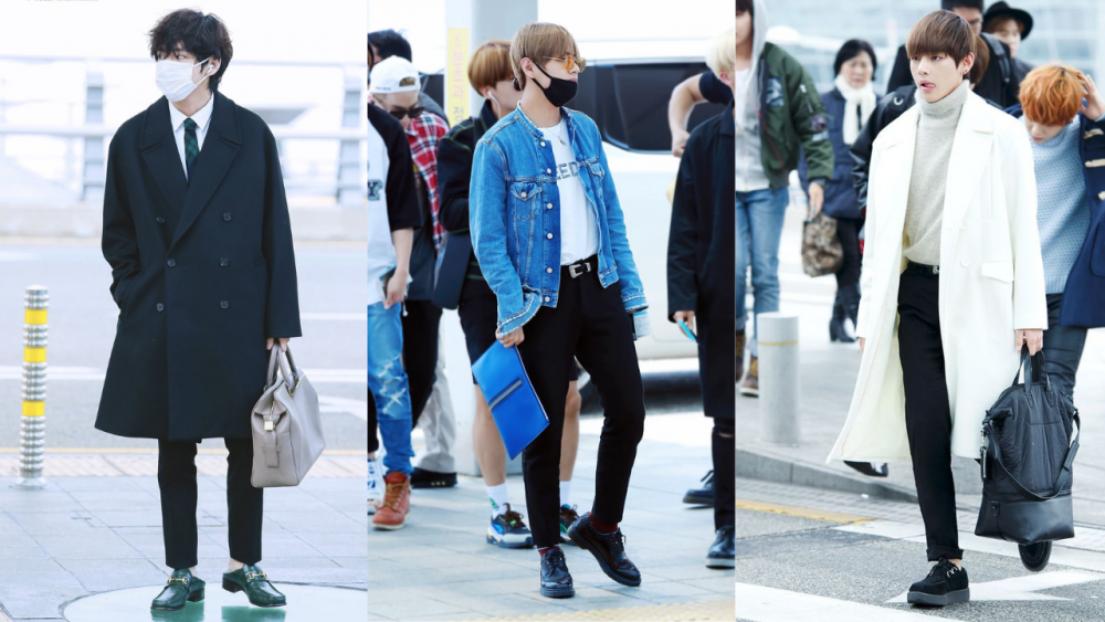 His random #Airport fashion which set - BTS V Kim Taehyung