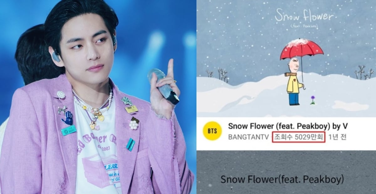 BTS V's 'Snow Flower' audio clip surpasses 50 milion views on YouTube