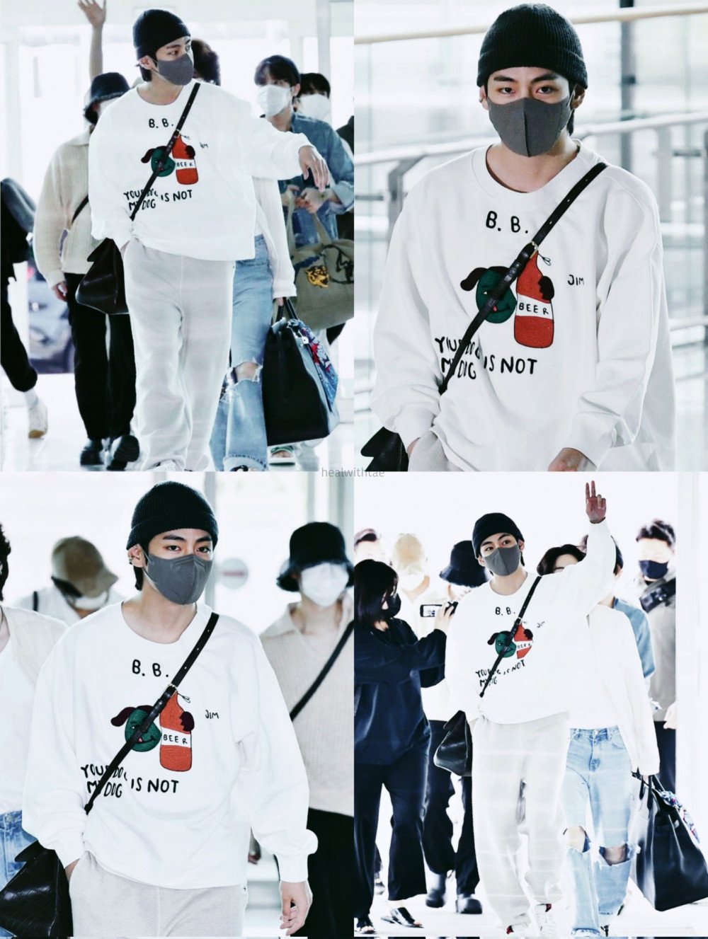 Stylish·BTS on X: 220529 #BTS Incheon International Airport pt.2 #JIMIN # TAEHYUNG Sandro，LOUIS VUITTON，Bottega Veneta，BODE，Nike，Chanel，Delvaux  #방탄소년단 @BTS_twt  / X