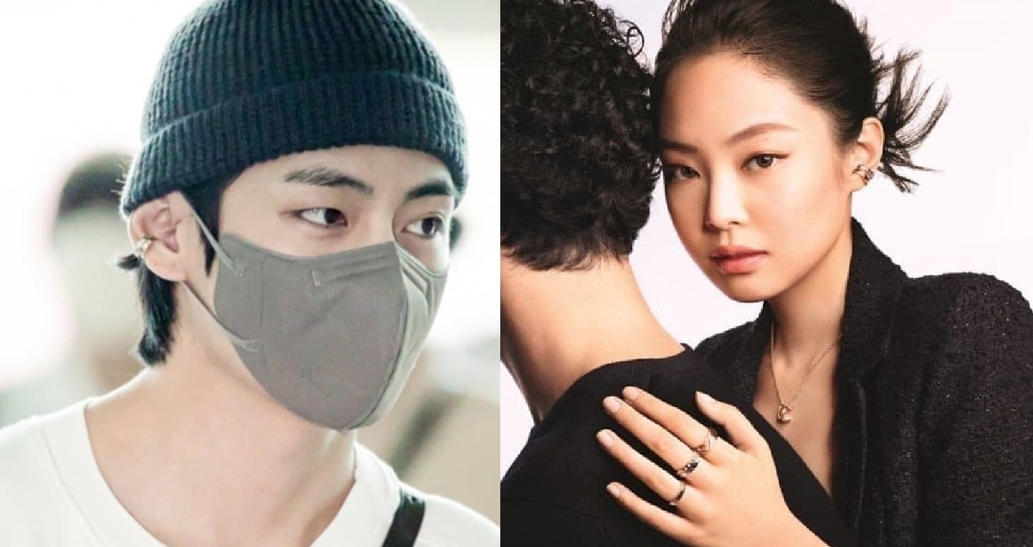 BTS's V spotted wearing BLACKPINK Jennie's Chanel earrings