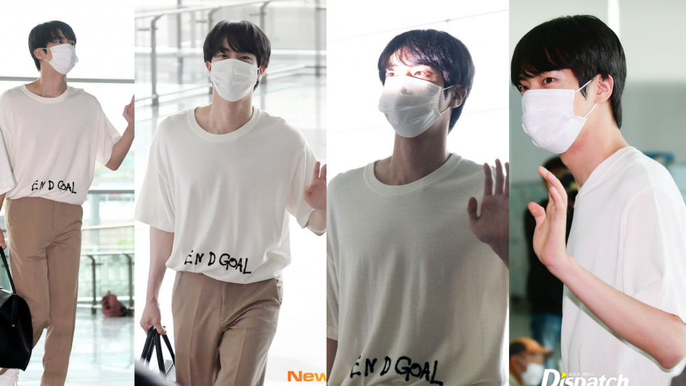  - BTS JIN Wear -Oversize numbering t-shirt 002 Black