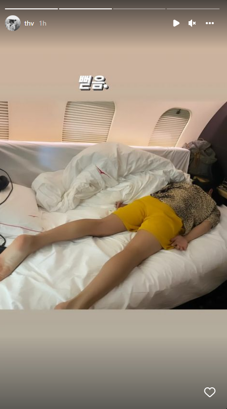 Ви (BTS) и Лиса (BLACKPINK) на фото с частного самолета по пути в Париж