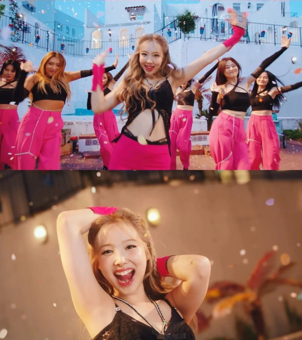 Pink louis vuitton NAYEON screentime in POP 