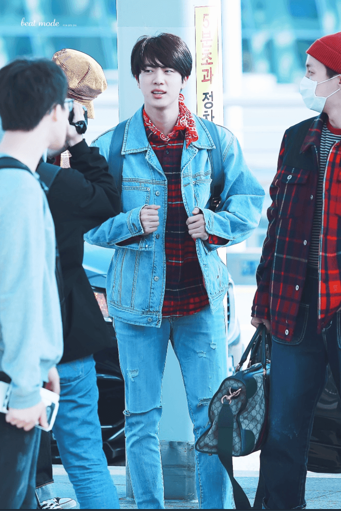 BTS Jin Inspired Light Blue Denim Jacket