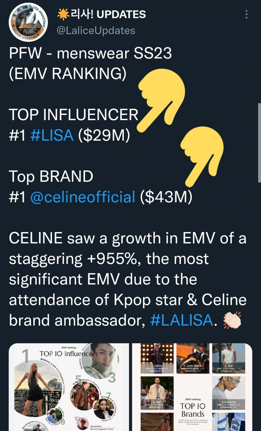 zain on X: Celine only posted Lisa and Zhang on weibo. A Global Brand  Ambassador and Brand Ambassador. #LISAXCELINE @celineofficial   / X