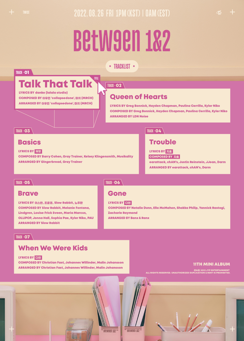 TWICE unveil tracklist for upcoming mini-album 'Between 1&2