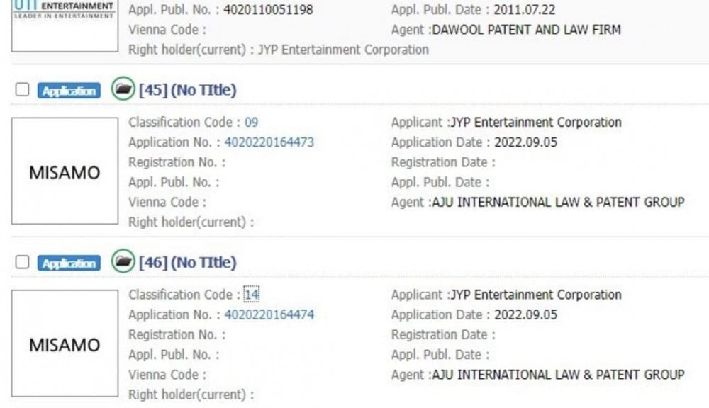 JYPE зарегистрировали товарный знак MISAMO (Мина, Сана, Момо)