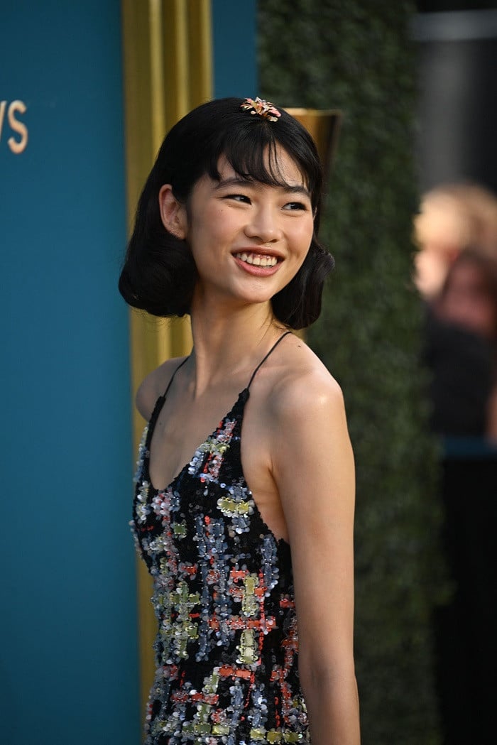 HoYeon Jung Wears Pastel Louis Vuitton Dress to Emmys 2022