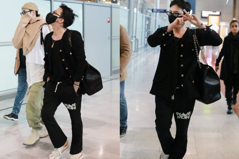 G-Dragon и актер Ли Су Хёк вместе прибыли в Париж