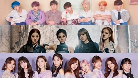 BLACKPINK, BTS, Seventeen, TWICE, TXT