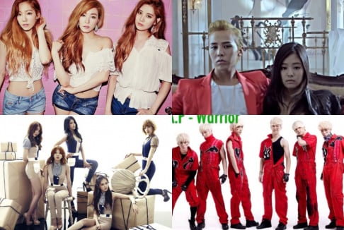 Apink, After School, Orange Caramel, B.A.P, G-Dragon, BTOB, Hello Venus, INFINITE, IU, miss A, NS Yoon-G, NU