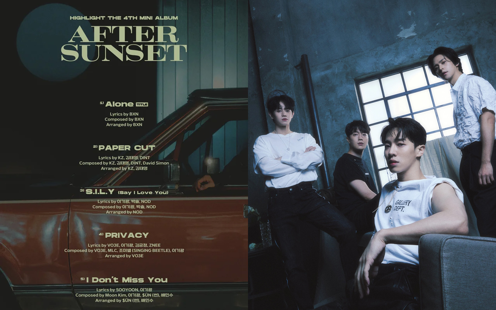 Highlight unveils the tracklist for their 4th minialbum 'AFTER SUNSET