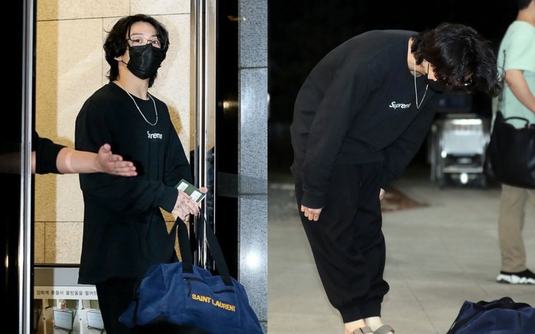 Remember, Jungkook arrived at the airport wearing a bag of YSL, was seen at  the YSL store in Qatar, and was seen too having one or two bags…