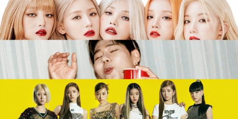 BLACKPINK, Zico, J-Hope, Crush, (G)I-DLE, IVE, LE SSERAFIM, NewJeans, Younha