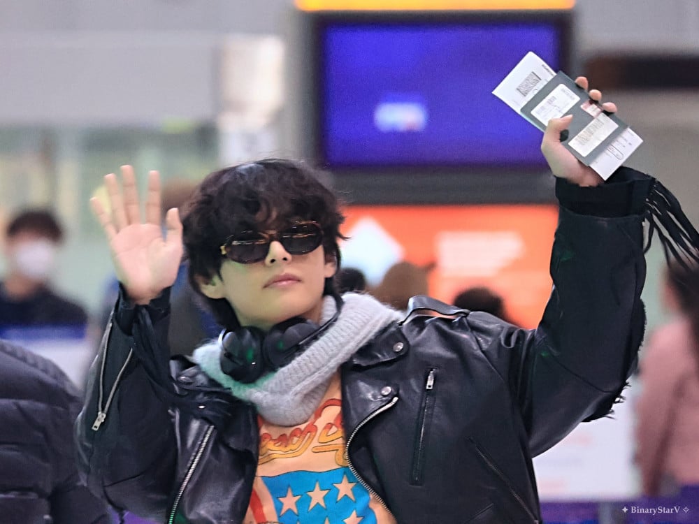 BTS's V (Kim Taehyung) turns heads at the airport with his