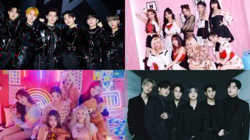 ENHYPEN, iKON, IOI, IZ*ONE, Kep1er, Momoland, MONSTA X, Pentagon, Stray Kids, Bang Chan, THE NEW SIX (TNX), TREASURE, TWICE, Momo, Tzuyu, Wanna One, WINNER, X1