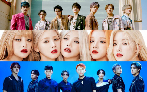 aespa, ATEEZ, DPR Live, ENHYPEN, (G)I-DLE, ITZY, LE SSERAFIM, NCT 127, NCT Dream, NewJeans, NMIXX, Stray Kids, TXT