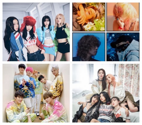Big Bang, BLACKPINK, J-Hope, Suho, Miyeon, Taeyeon, NCT Dream, Seventeen