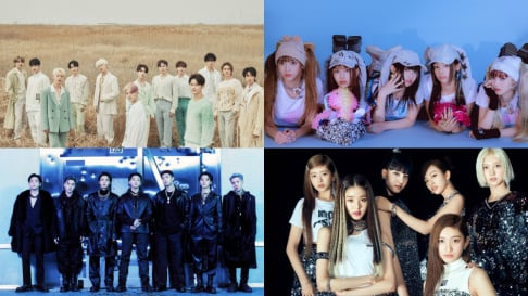 aespa, Big Bang, BLACKPINK, BTS, (G)I-DLE, IVE, NCT Dream, NewJeans, Red Velvet, Seventeen