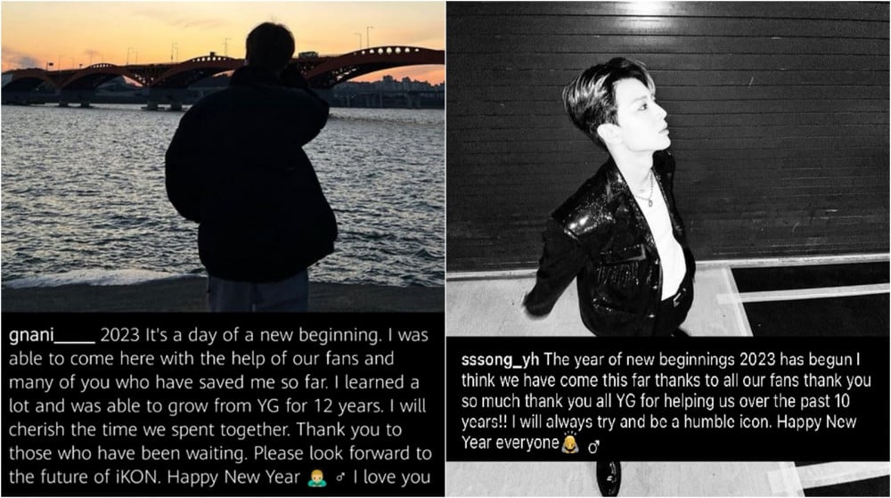 Kim Jinhwan and Song Yunhyeong thanked their fans and YG staff on instagram.