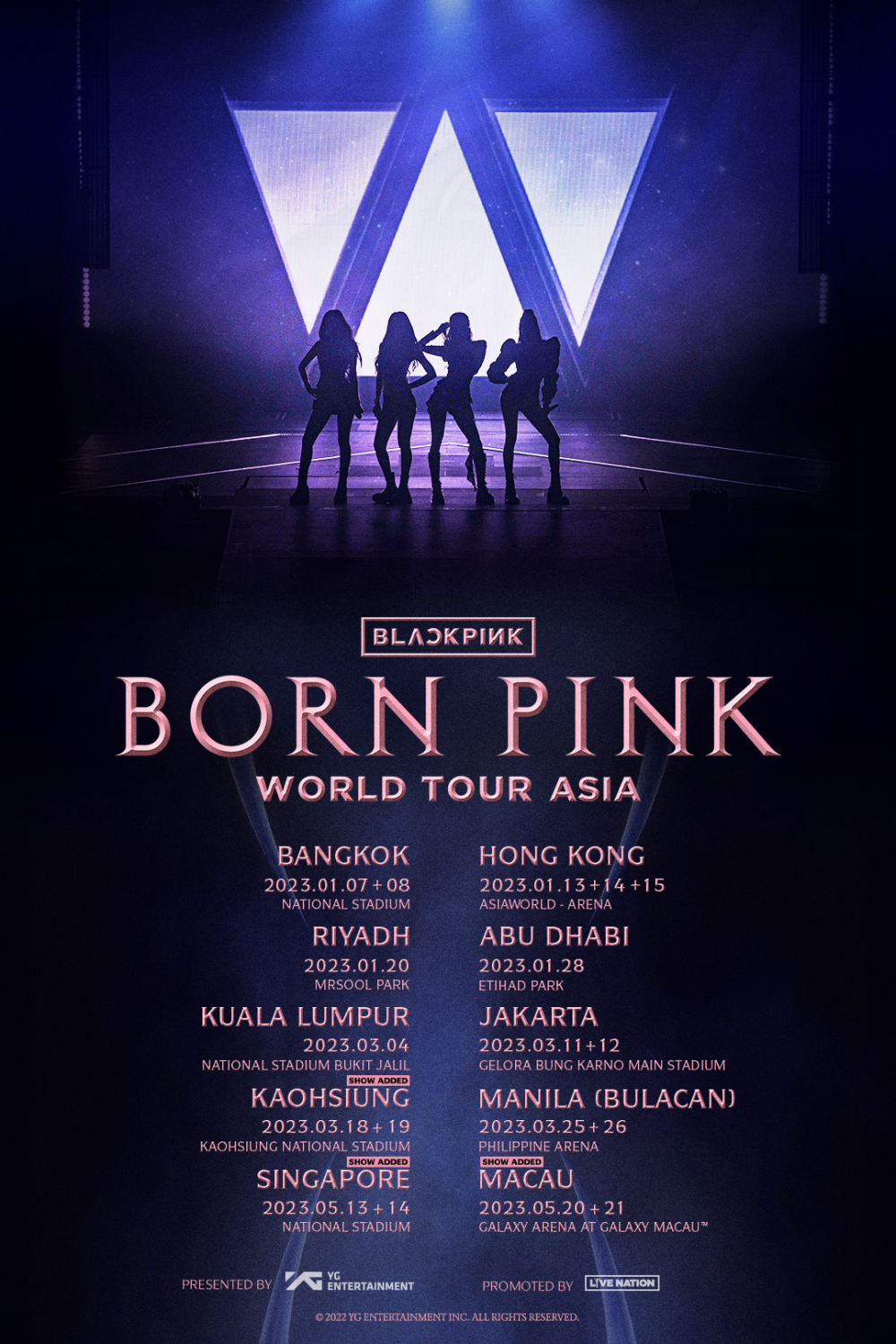 born pink tour dates asia