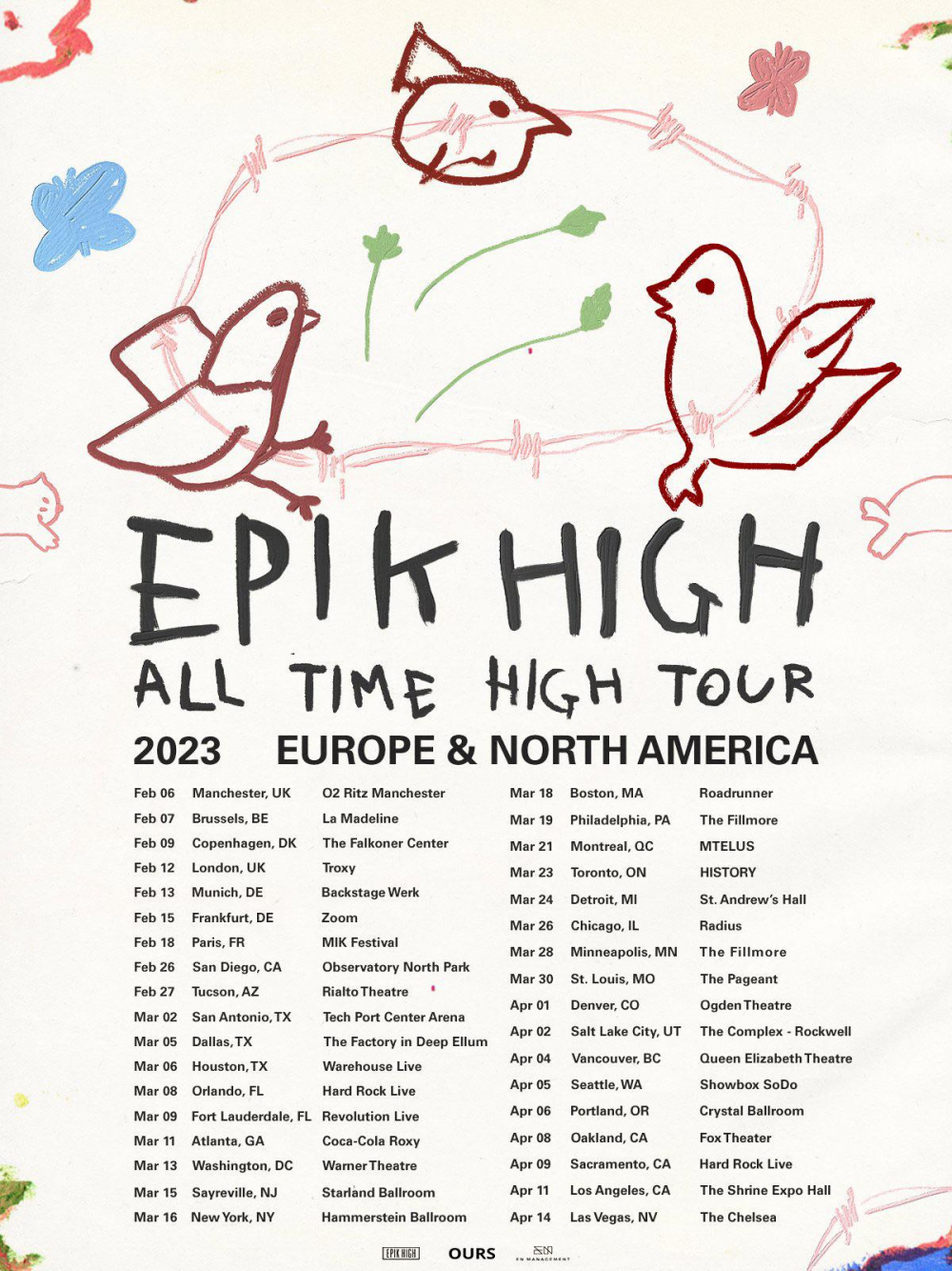 Epik High announces the Europe and North America tour cities and dates