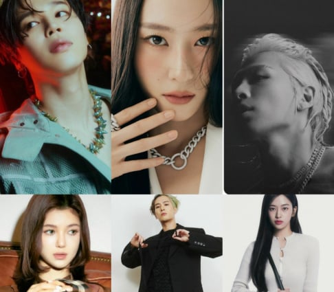 Taeyang, Jimin, SUGA, Krystal, Jackson, Yujin, Danielle, Hyein