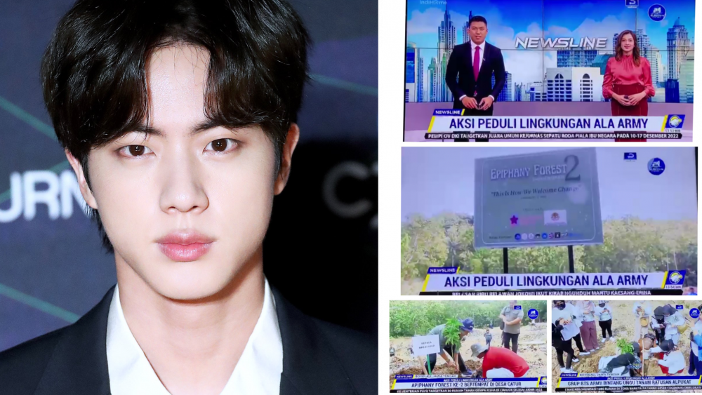 Berita TV Indonesia melaporkan tentang pembuatan hutan baru untuk mengenang #Jin BTS