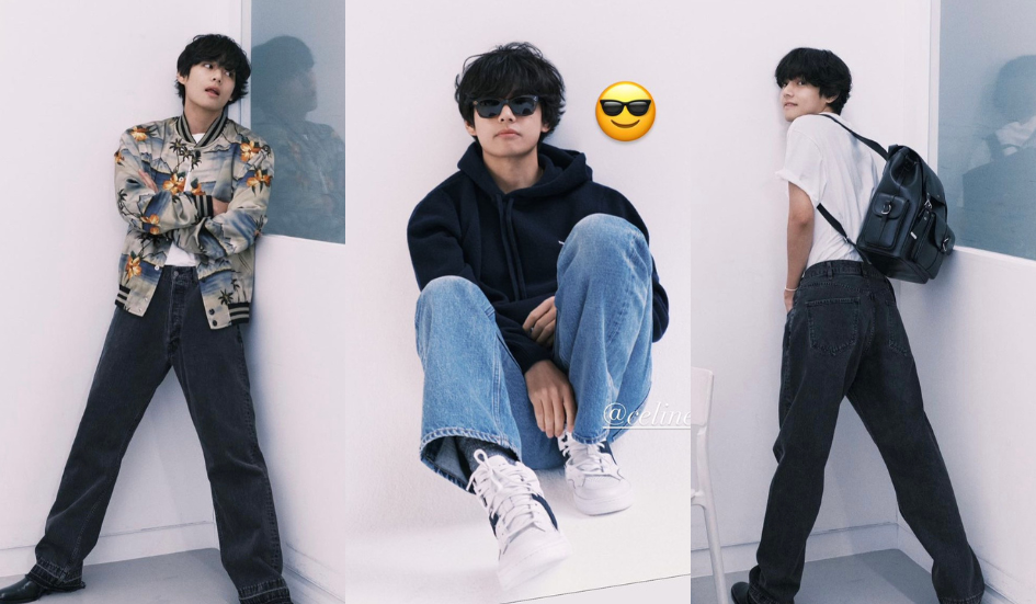 CELINE Boy' BTS's V (Kim Taehyung) Exudes the Perfect Boyfriend Look  Wearing Casual CELINE Fashion