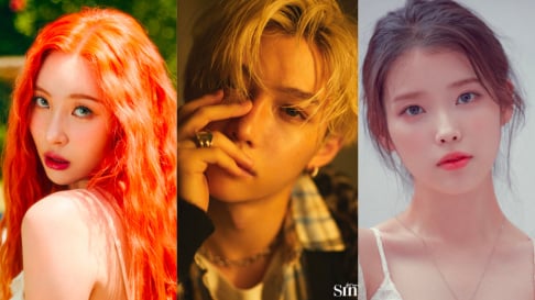 ATEEZ, Wooyoung, BLACKPINK, BTS, SUGA, I-DLE, Taeyeon, IU, IVE, IZ*ONE, LE SSERAFIM, MAMAMOO, NCT, Mark, Johnny, NMIXX, Lily, Red Velvet, Seventeen, Joshua, Vernon, Stray Kids, Changbin, Felix, Sunmi, Kang Daniel