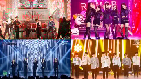 AOA, ATEEZ, BLACKPINK, DKB, I-DLE, Golden Child, iKON, LOONA, MAMAMOO, SISTAR, Stray Kids, X1