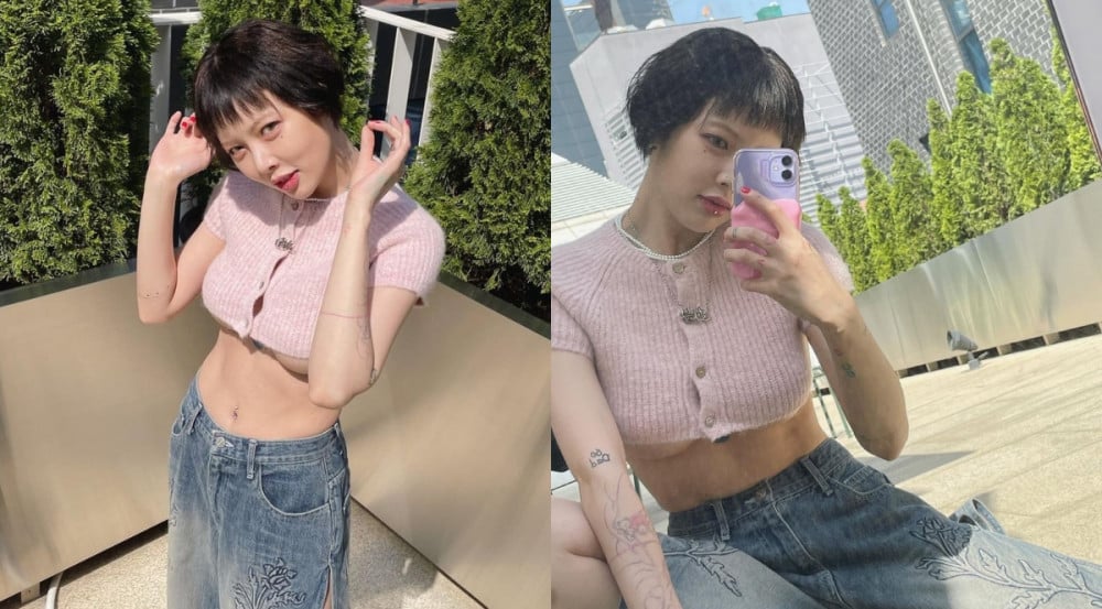 HyunA garners attention for her 'under boob' fashion in her latest  Instagram post