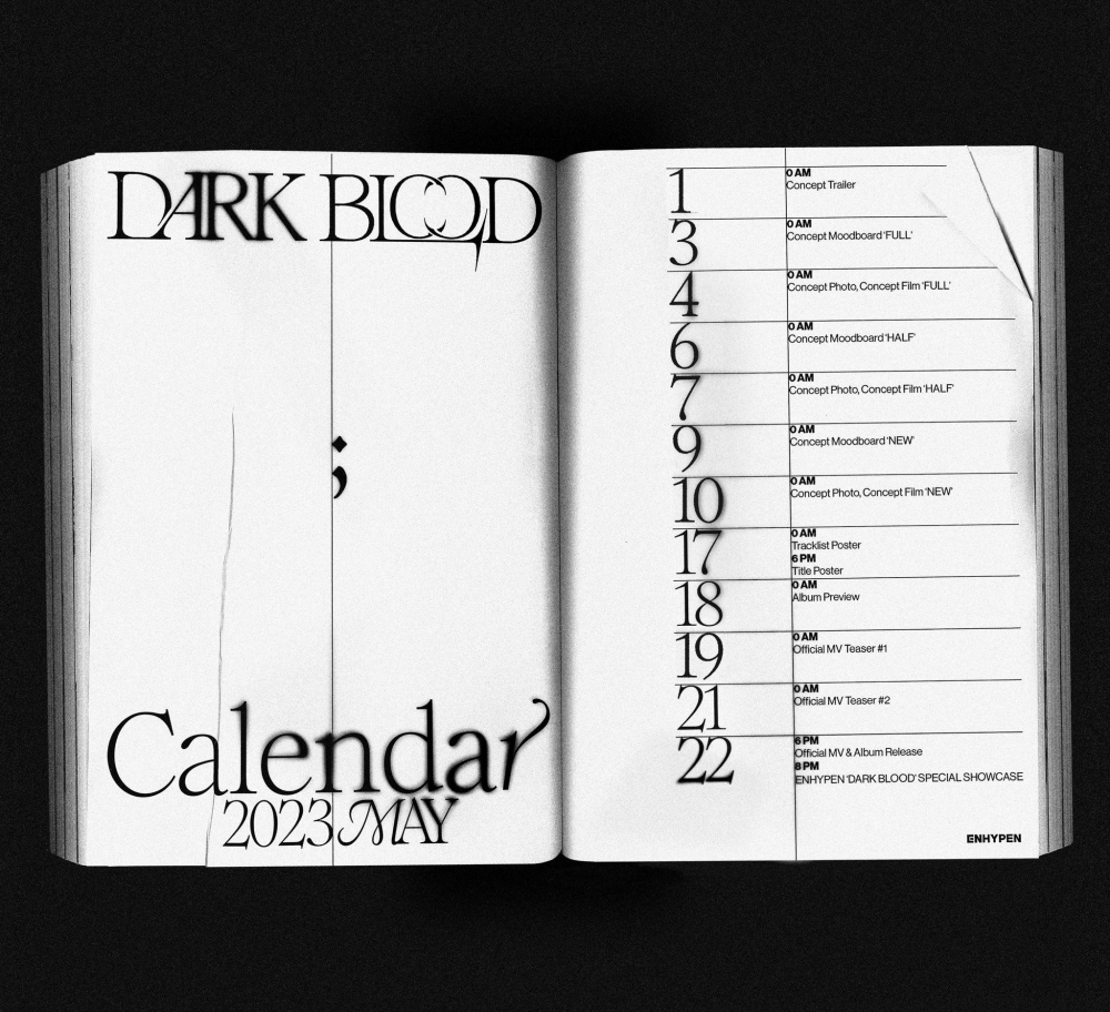 ENHYPEN unveils the tracklist for their 4th mini-album 'DARK BLOOD