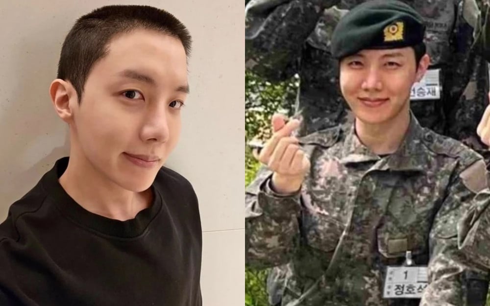 BTS: J-Hope smiles, makes heart gesture in military uniform