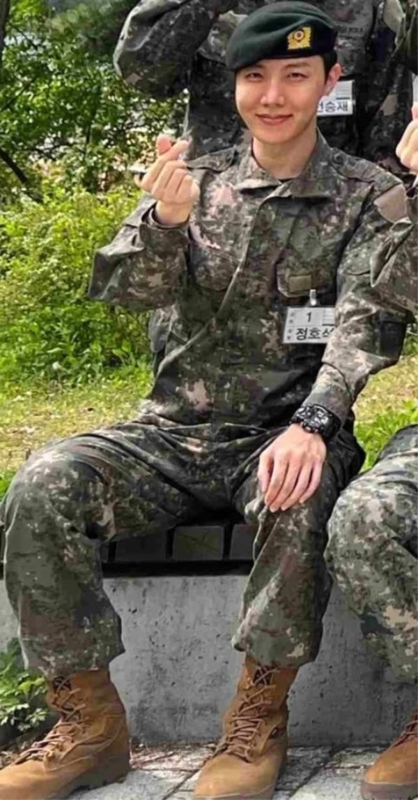 BTS's J-Hope looking healthy and well at the military training