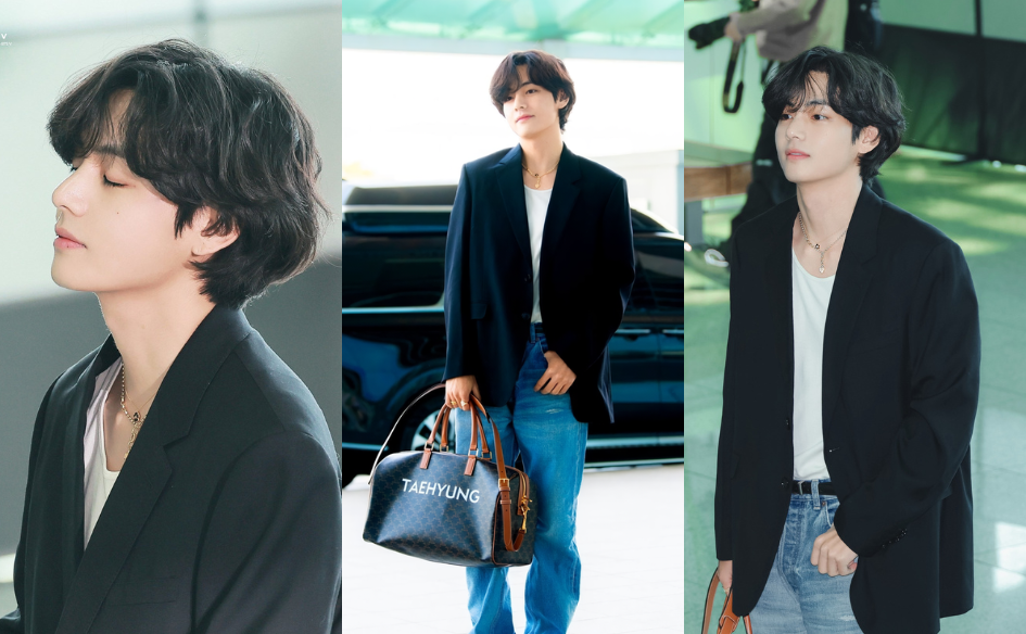 BTS's V (Kim Taehyung) Doesn't Need to Worry About Losing His Bag as He  Departs for Paris to attend CELINE event