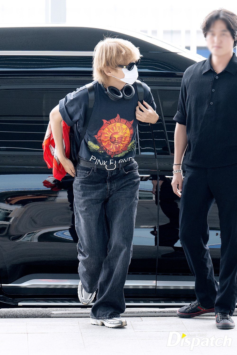 BTS V aka Kim Taehyung's Latest Airport Look in Blue Denim and