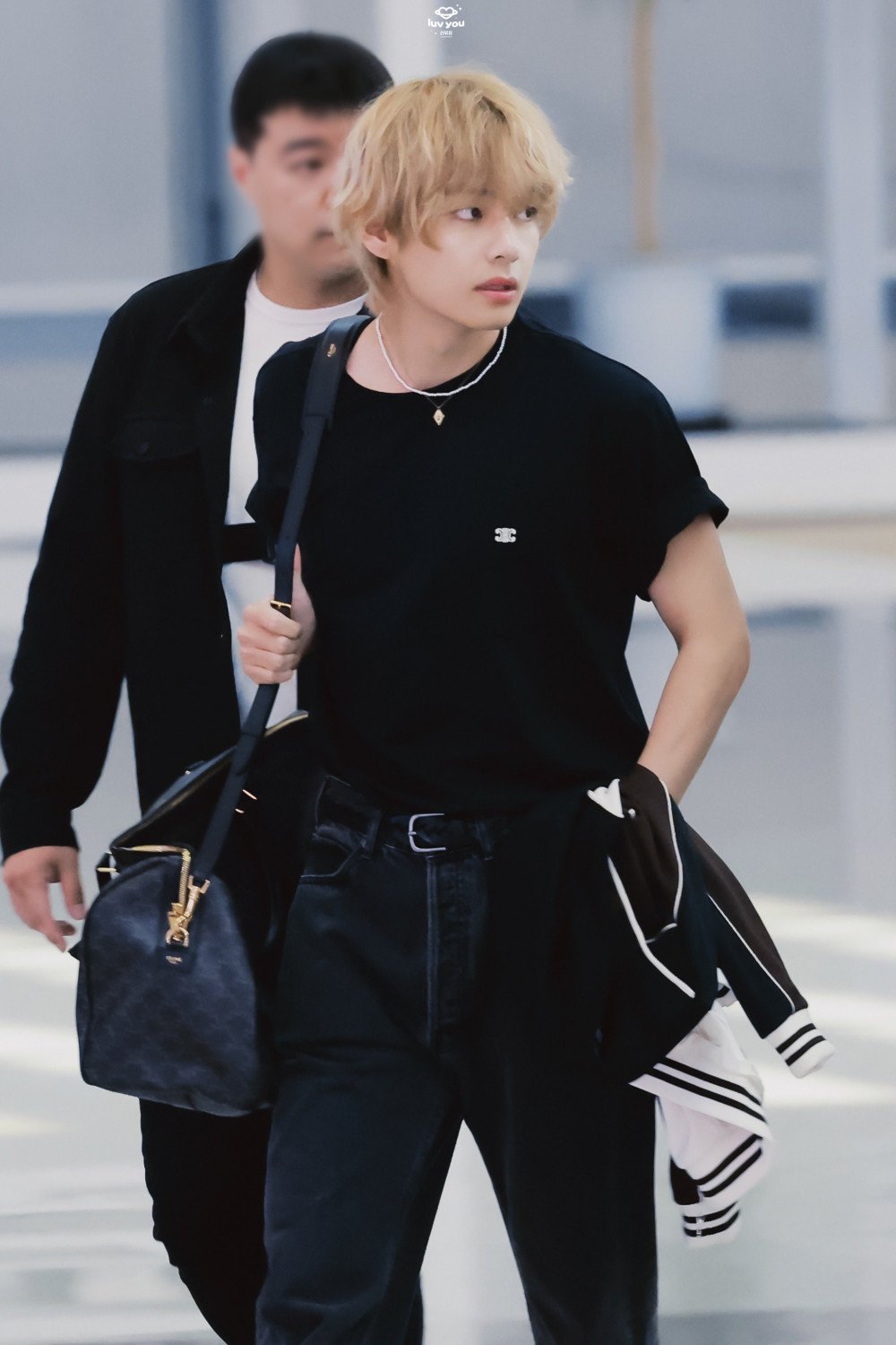 BTS's V (Kim Taehyung) Stuns with his Doll-Like Visuals as he departs for  Paris to attend CELINE Fashion Show