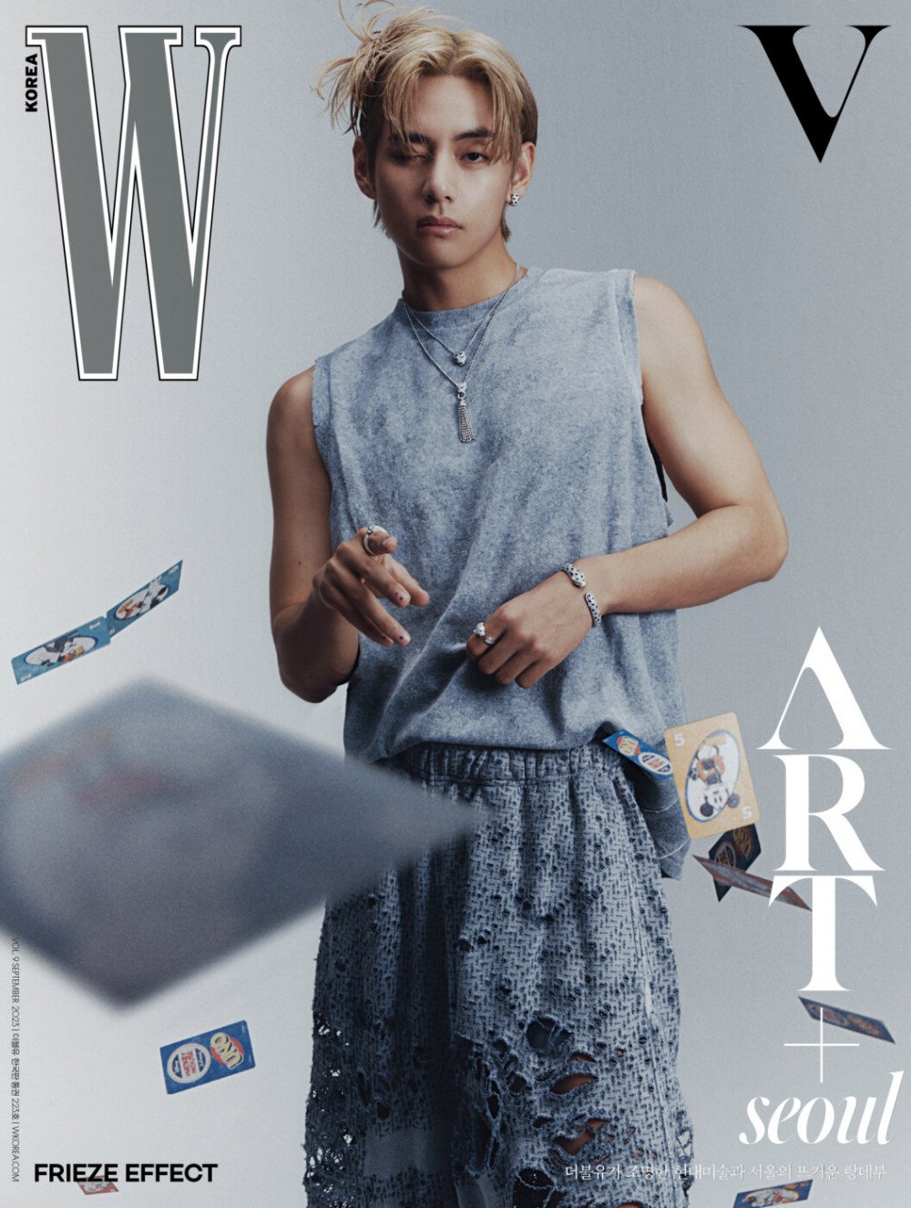 BTS's V mesmerizes as the cover model for the September issue of 'W ...