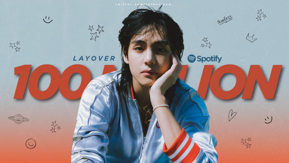 BTS V's (Kim Taehyung) solo debut album Layover surpasses 100 Million  Streams on Spotify before the album release